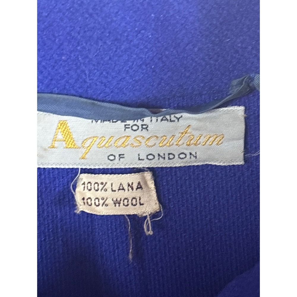 Vintage American Legend Blue Wool Cape Coat With Button Closure - Picture 10 of 10